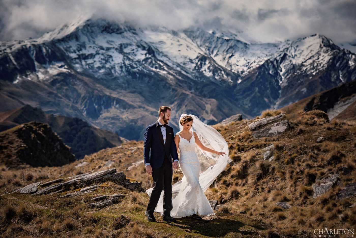 adventure wedding photographer on mountain top elopement